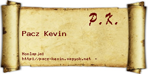 Pacz Kevin névjegykártya