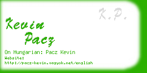 kevin pacz business card